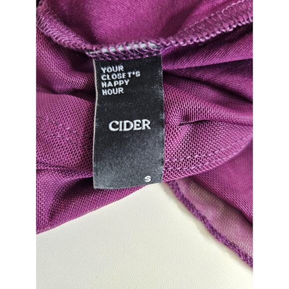 Cider Cute Purple Sleeveless Ruffle Mesh Faux Wrap Tie Neck Blouse Top Small - Picture 3 of 6